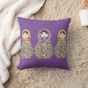 Cheetah Print Matryoshka Throw Pillow – Wild Style