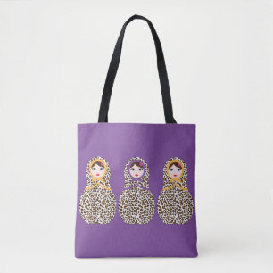 Cheetah Print Matryoshka Tote Bag 