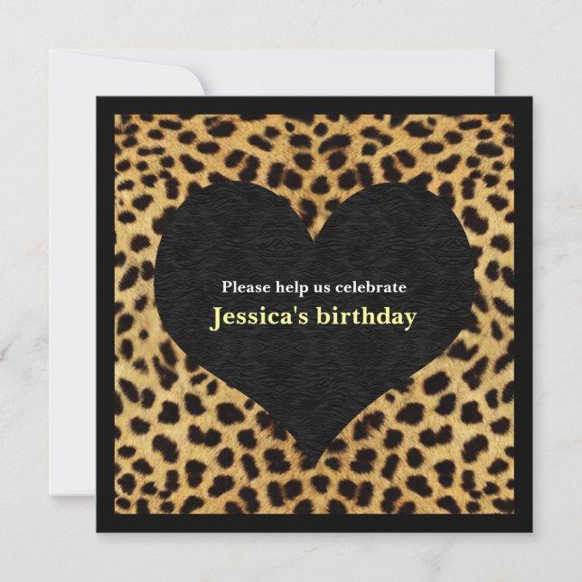 Cheetah Print Party Invitation (Front)