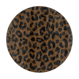 Cheetah Print Pattern Black Brown Cutting Board