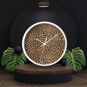 Cheetah Print pattern Clock