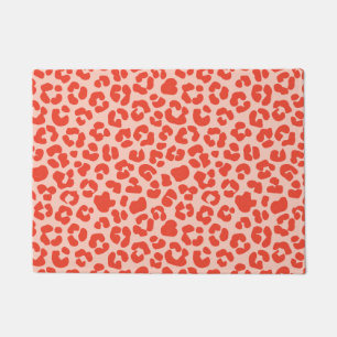 Cheetah Print Pattern Red Doormat