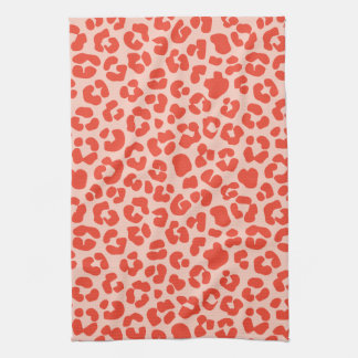 Cheetah Print Pattern Red Kitchen Towel