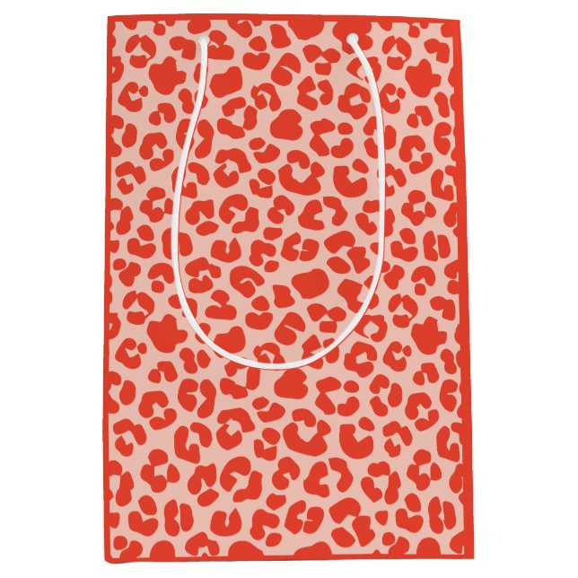 Cheetah Print Pattern Red Medium Gift Bag (Front)