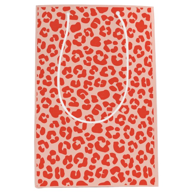 Cheetah Print Pattern Red Medium Gift Bag (Front)