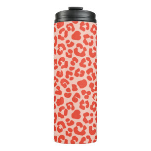 Cheetah Print Pattern Red Thermal Tumbler