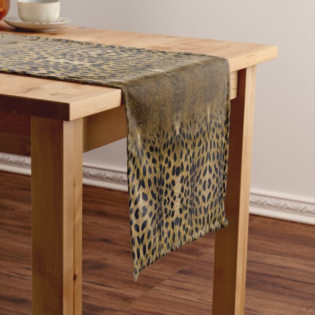 Cheetah Print Pattern Short Table Runner (In Situ)