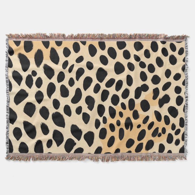 Cheetah Print Pattern Throw Blanket (Front)