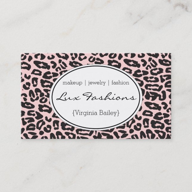 Cheetah Print (pink) Business Card (Front)