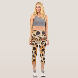 Cheetah Print Power Capri Leggings