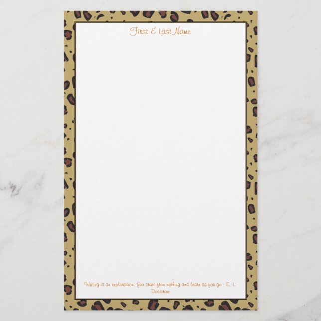 Cheetah Print Stationery (Front)