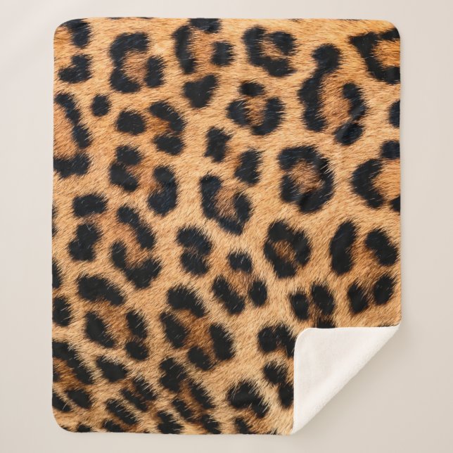 Cheetah print texture sherpa blanket (Front)