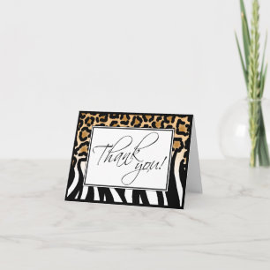 Cheetah Print to Zebra Print Custom Thank You Card