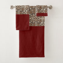 cheetah print towel set
