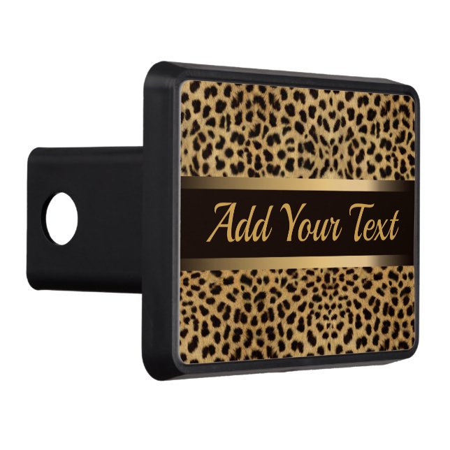 Cheetah Print Trailer Hitch Cover (Right)