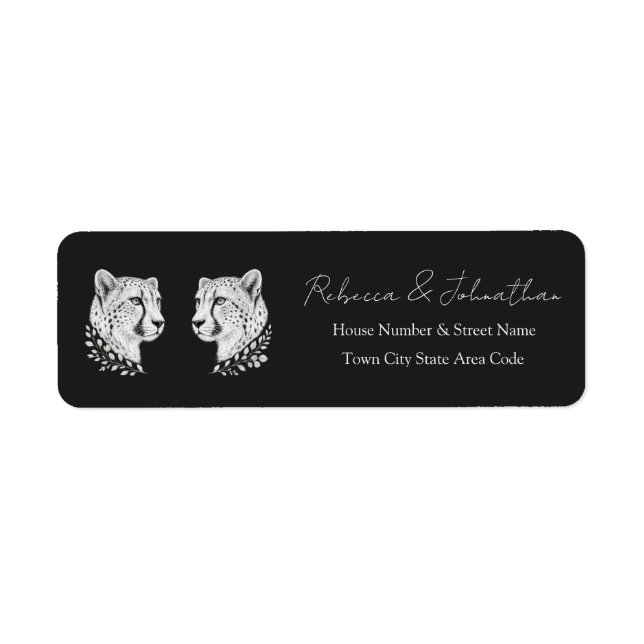 Cheetah Return Address | Elegant Wildlife Style (Front)