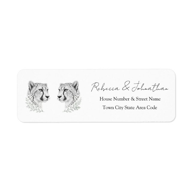 Cheetah Return Address | Elegant Wildlife Style (Front)