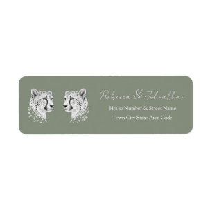 Cheetah Sage Elegant Wildlife Style Return Address