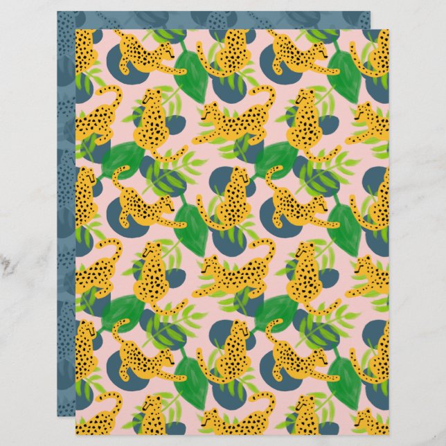 Cheetah Scrapbook Paper (Front/Back)