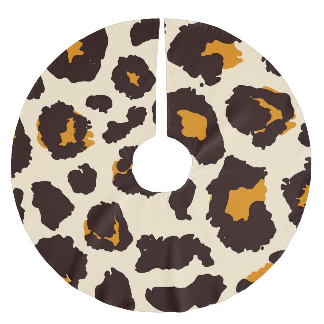 Cheetah Skin, Animal Print Texture. Brushed Polyester Tree Skirt (Front)