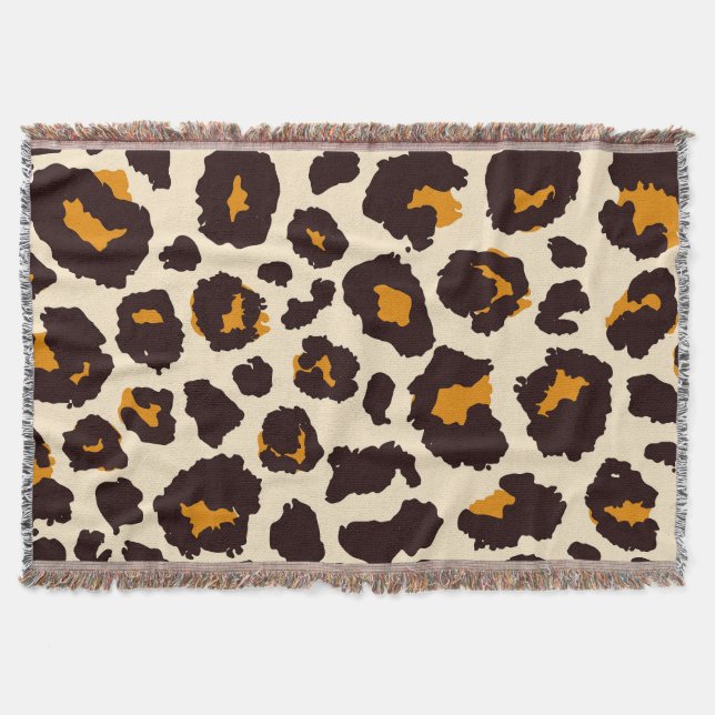 Cheetah Skin, Animal Print Texture. Throw Blanket (Front)