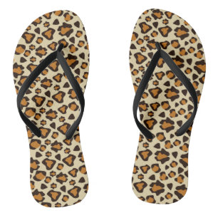 Cheetah skin pattern flip flops