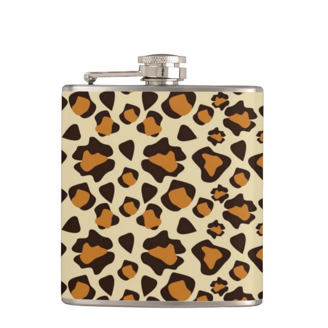 Cheetah skin pattern hip flask (Front)
