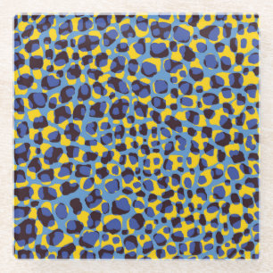 Cheetah skin texture, seamless animal print. glass coaster