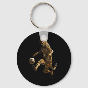 Cheetah Soccer Footll  Keychain