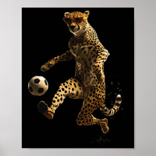 Cheetah Soccer Footll Poster