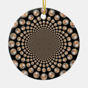 Cheetah Spin Spectacle – Feline Frenzy: Colorful  Ceramic Ornament