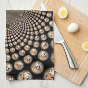 Cheetah Spin Spectacle – Feline Frenzy: Colourful  Kitchen Towel