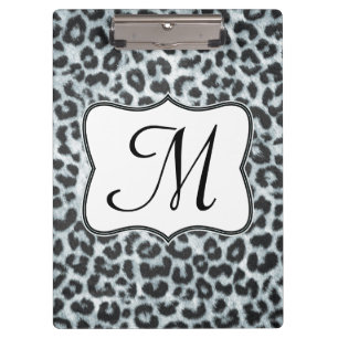 Cheetah Spot Animal Monogram Initial Clip Board