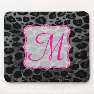 Cheetah Spot Animal Monogram Initial Mouse Pad