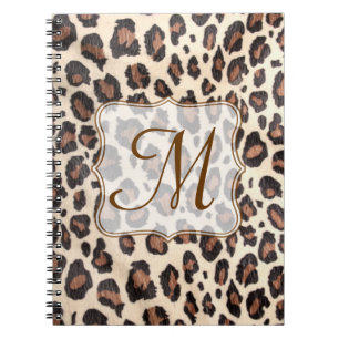 Cheetah Spot Animal Monogram Initial Note Book