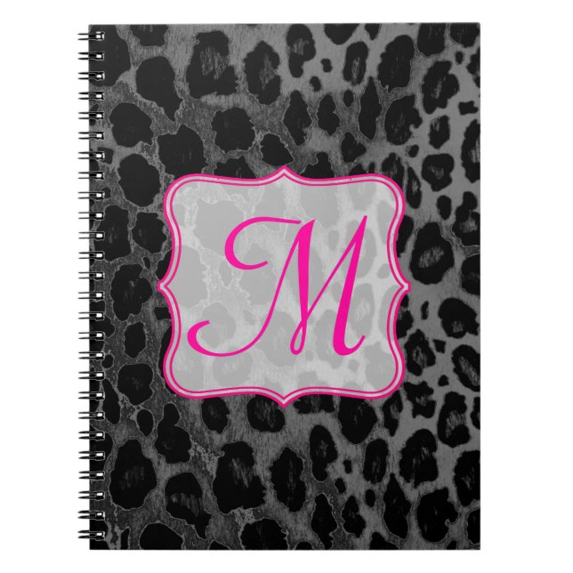 Cheetah Spot Animal Monogramme Note initiale Livre (Devant)