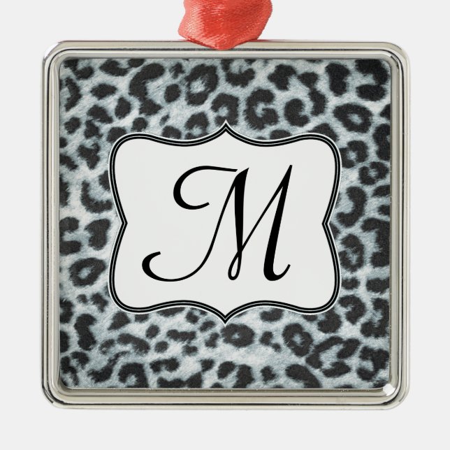 Cheetah Spot Animal Prin Monogramme Ornement initi (Devant)