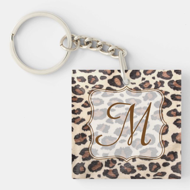 Cheetah Spot Animal Print Wild Cat Safar Key Chain (Front)