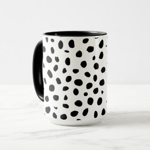 Cheetah Spots Black White Mug