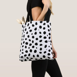 Cheetah Spots Black White Tote Bag