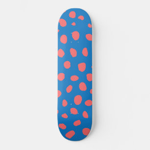 Cheetah spots Coral Blue Skateboard