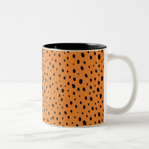 Cheetah spots - Pick Your Own Background Colour Two-Tone Coffee Mug
