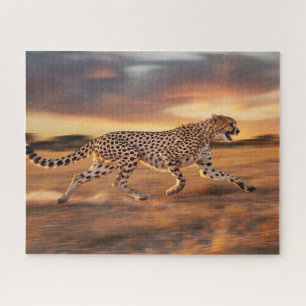 Cheetah Sprinting Jigsaw Puzzle