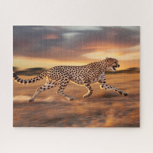 Cheetah Sprinting Jigsaw Puzzle (Horizontal)