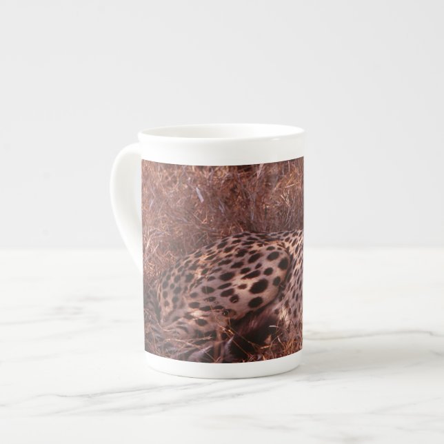 Cheetah Stare Bone China Mug (Front Left)