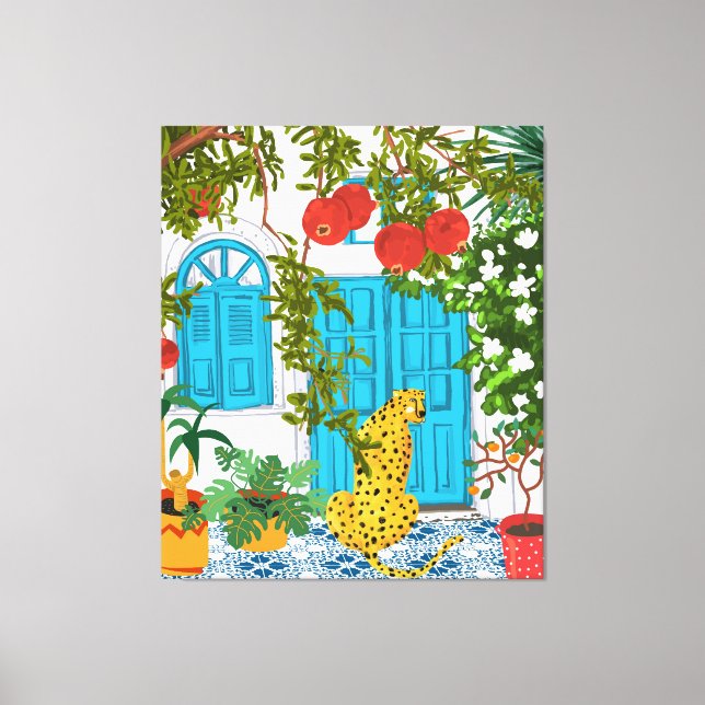 Cheetah Villa Architecture Canvas Print (Front)