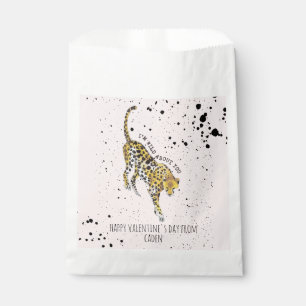 Cheetah Wild About You Classroom Valentine Favour Bag