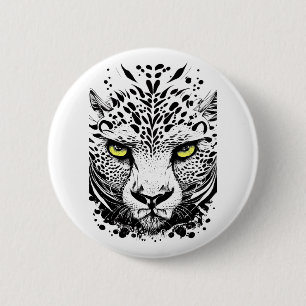 Cheetah Wild Animal Nature Illustration Art Tattoo 2 Inch Round Button