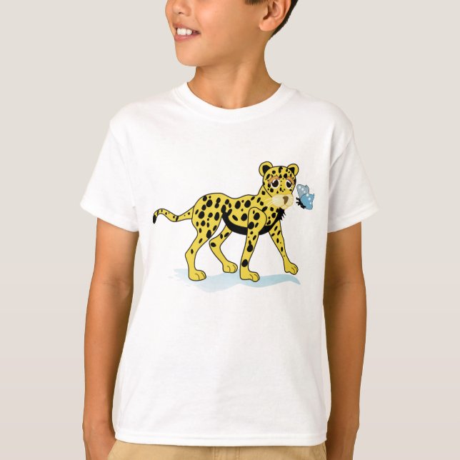 Cheetah Wild Animals Kids T shirt (Front)