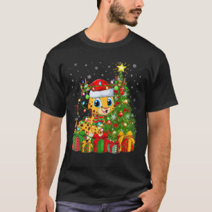 Cheetah Xmas Tree Lighting Santa Hat Cheetah Chris T-Shirt
